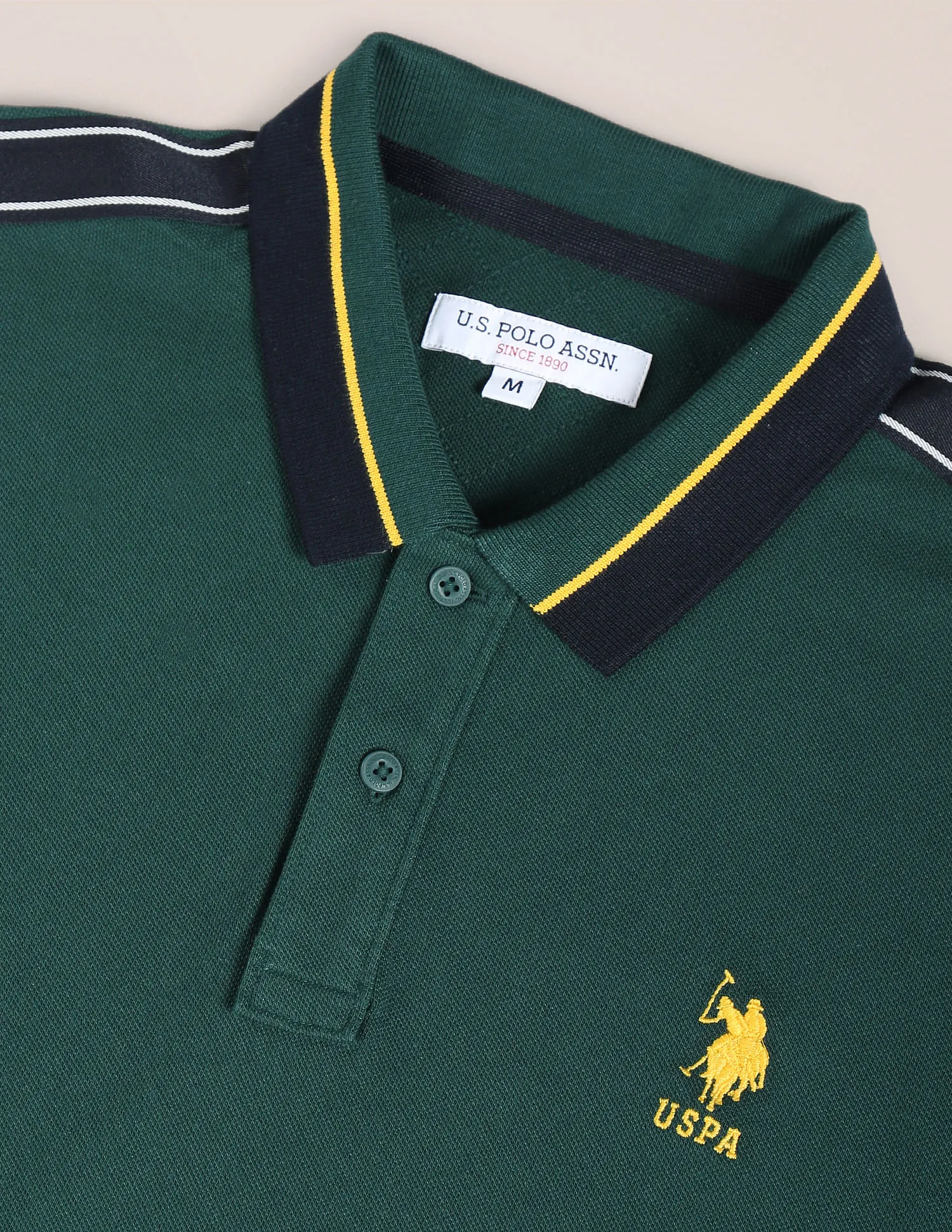 U.S. Polo Assn. Colour Block Panelled Polo Shirt