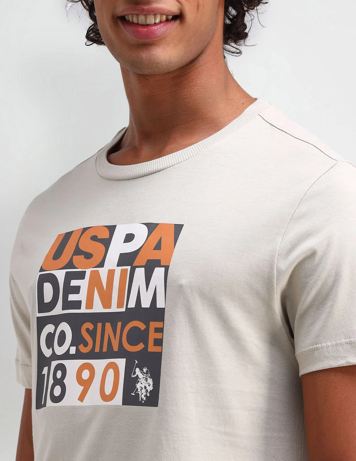 U.S. Polo Assn. Denim Co. Brand Printed Cotton Polo T-Shirt