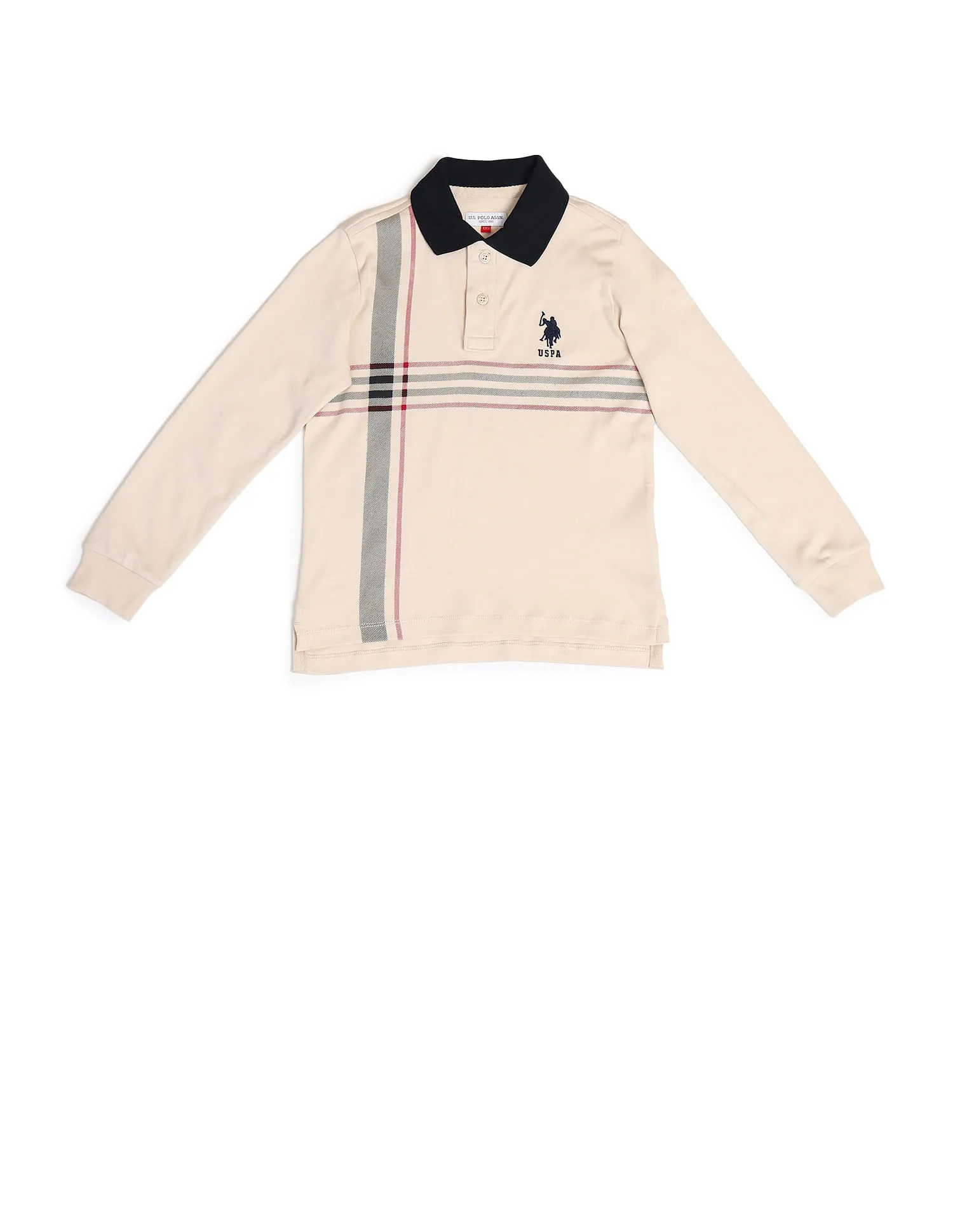 U.S. Polo Assn. Kids Boys Horizontal Striped Cotton Polo Shirt