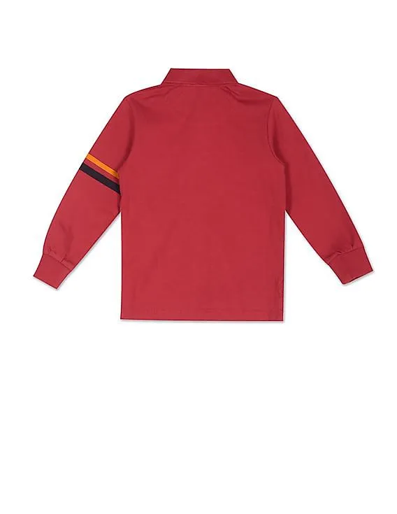 U.S. Polo Assn. Kids Brand Print Colour Block Polo Shirt