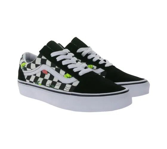 VANS Old Skool Fruit Checkerboard Skater Scarpe da donna VN007NTY281 Nere/Bianche/Colorate