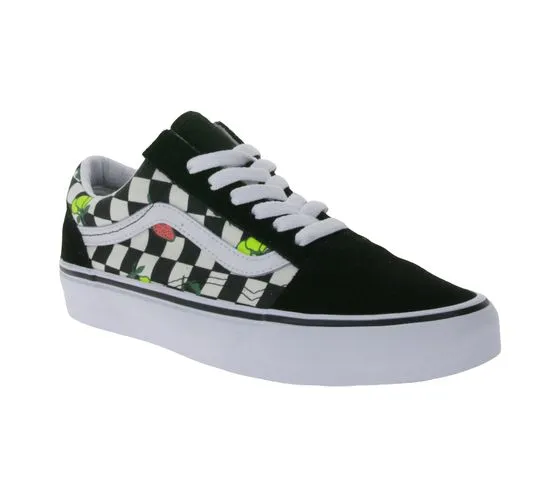 VANS Old Skool Fruit Checkerboard Skater Scarpe da donna VN007NTY281 Nere/Bianche/Colorate