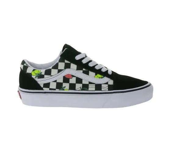 VANS Old Skool Fruit Checkerboard Skater Scarpe da donna VN007NTY281 Nere/Bianche/Colorate