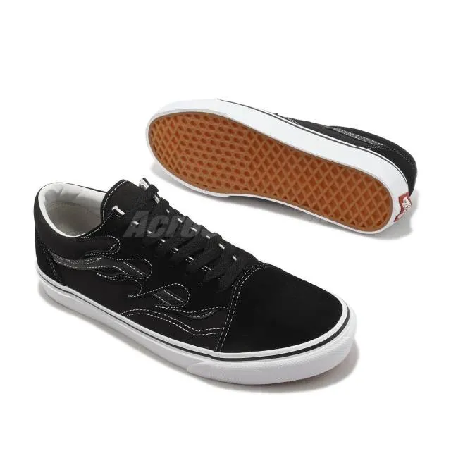 Vans v36cf flame old skool flame suede black white men unisex casual 622762-0001