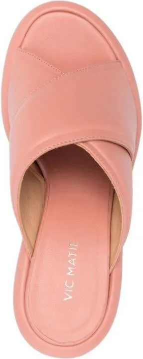 Vic Matie 105mm crossover-strap detail mules Pink