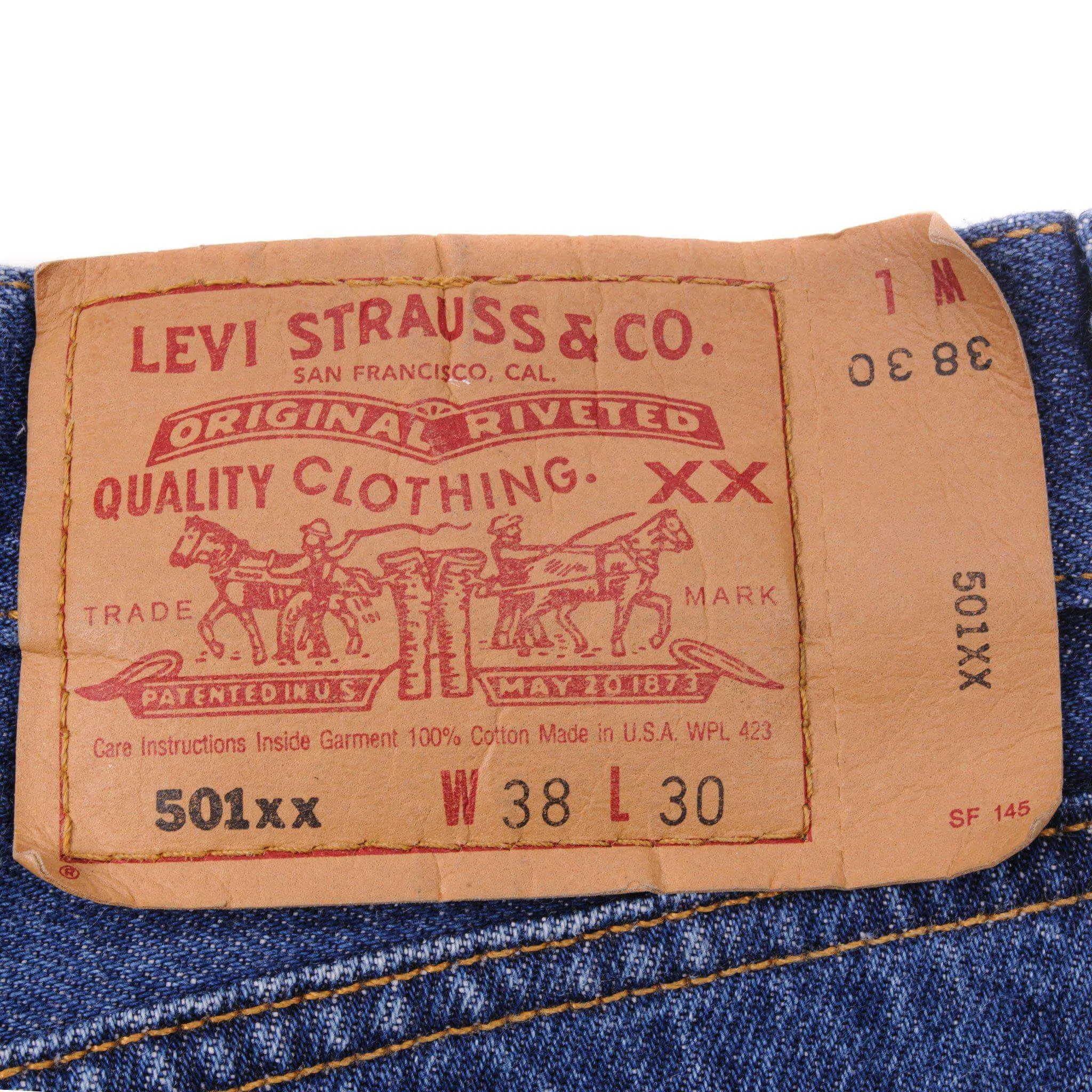 VINTAGE LEVIS 501 JEANS INDIGO 1990'S SIZE W36 L27 MADE IN USA