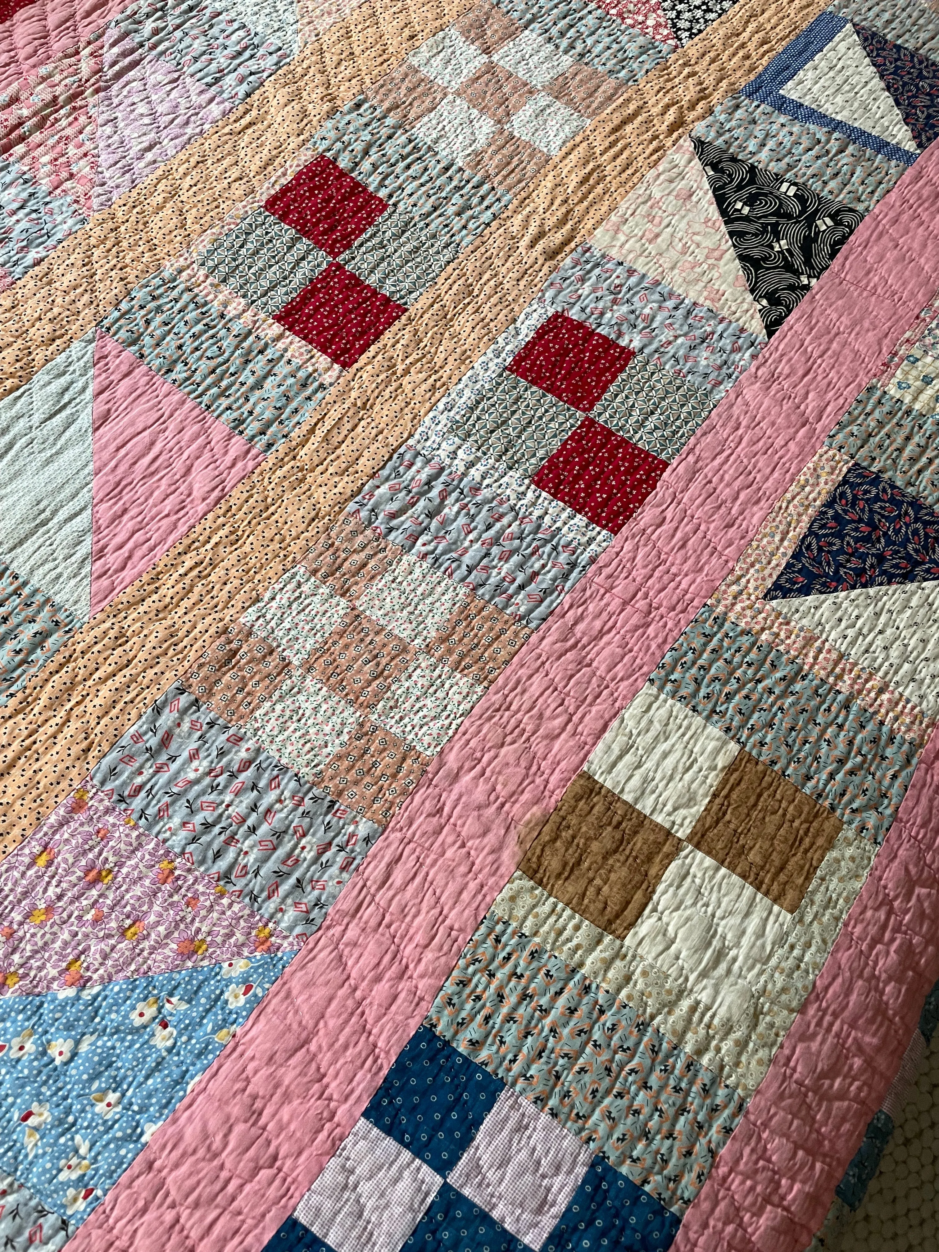 Vintage Nine Patch Variation Quilt