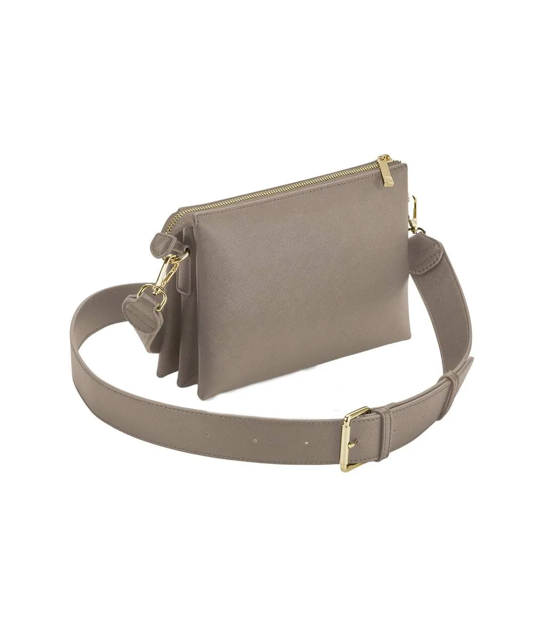 Womens/ladies boutique soft touch crossbody bag one size taupe Bagbase