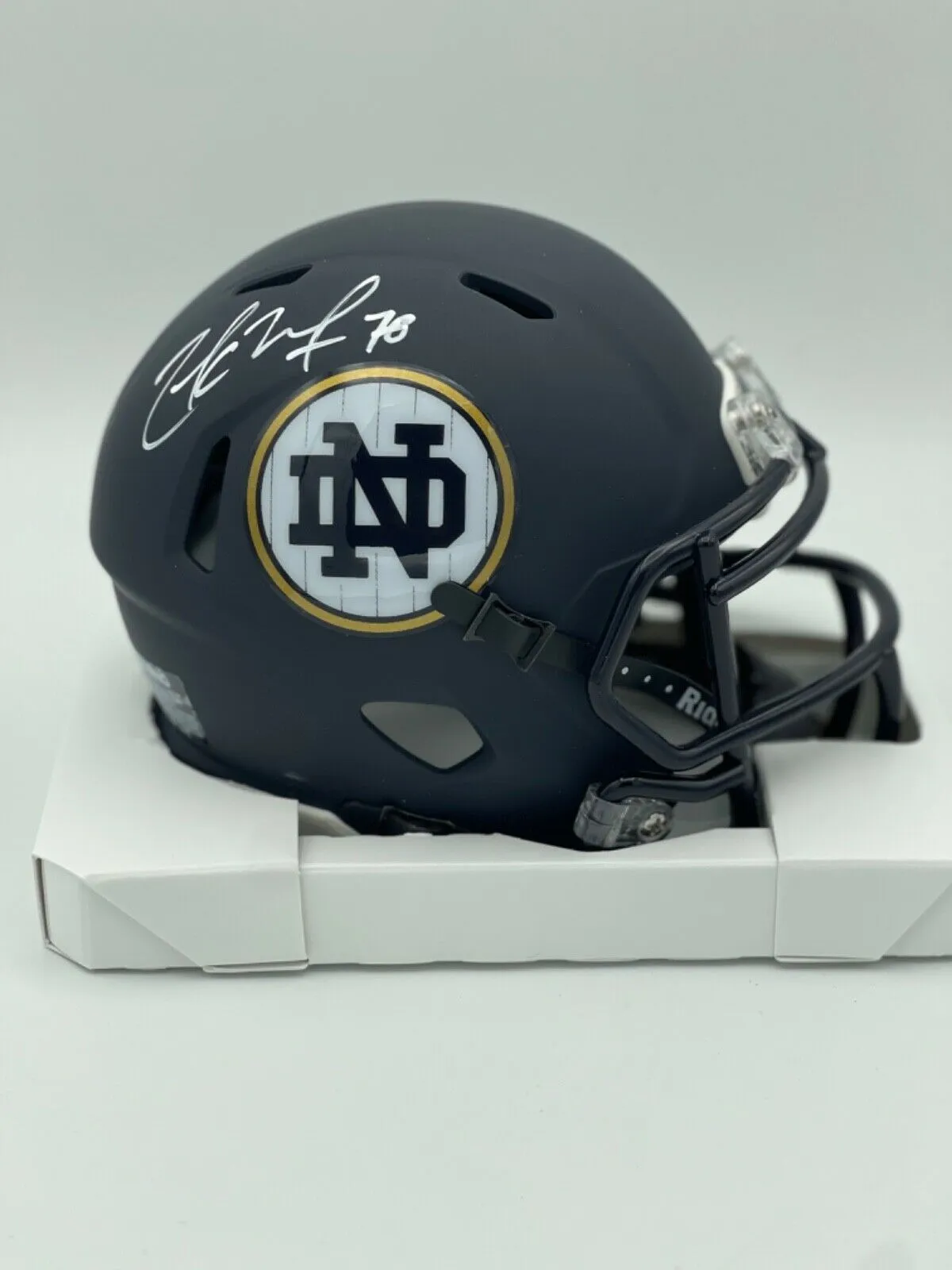 Zack Martin Signed Notre Dame 2018 Shamrock Series Speed Mini Helmet